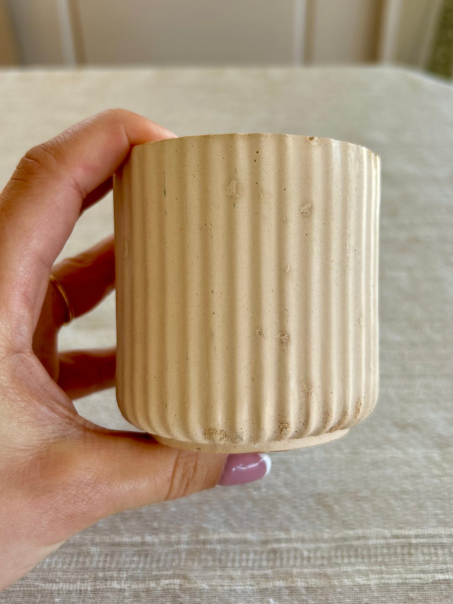 Ribbed Candle Jar - Oat