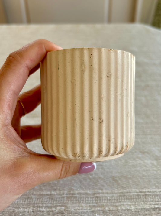 Ribbed Candle Jar - Oat