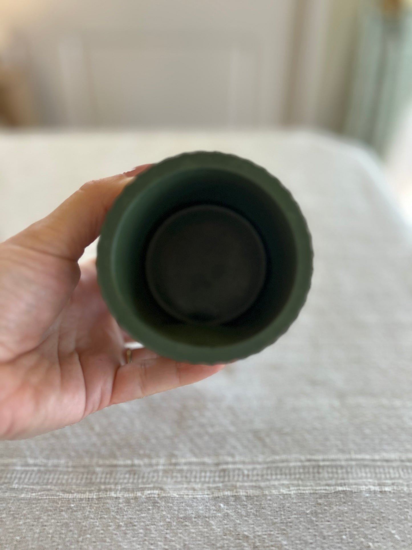 Ribbed Candle Jar - Olive
