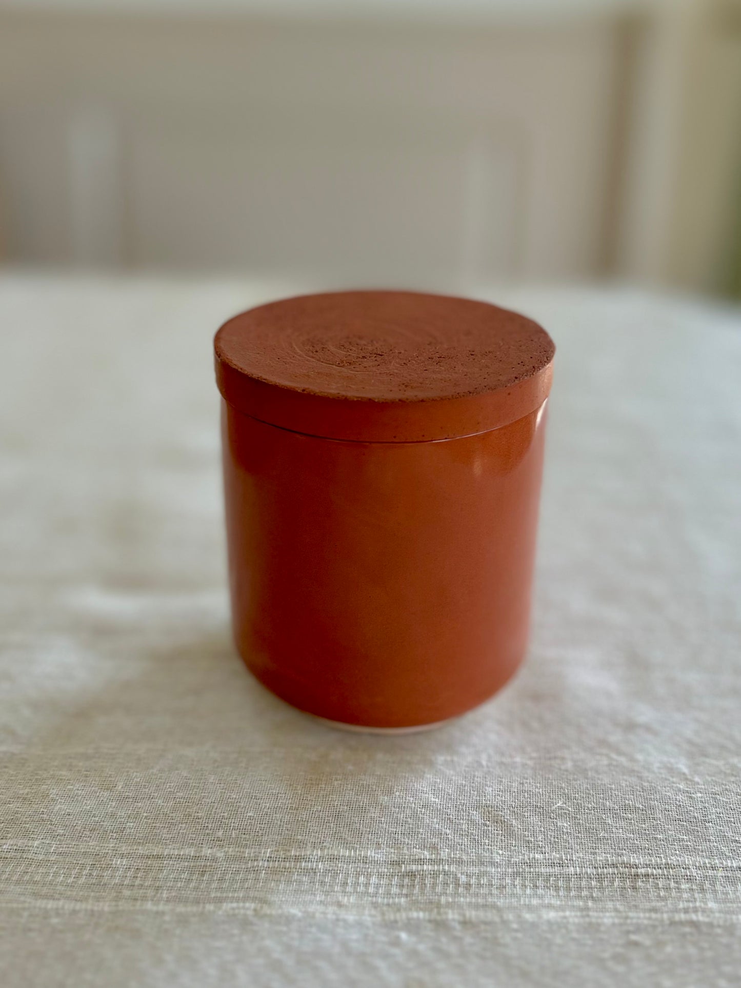 Smooth Candle Jar - Rust/Oat