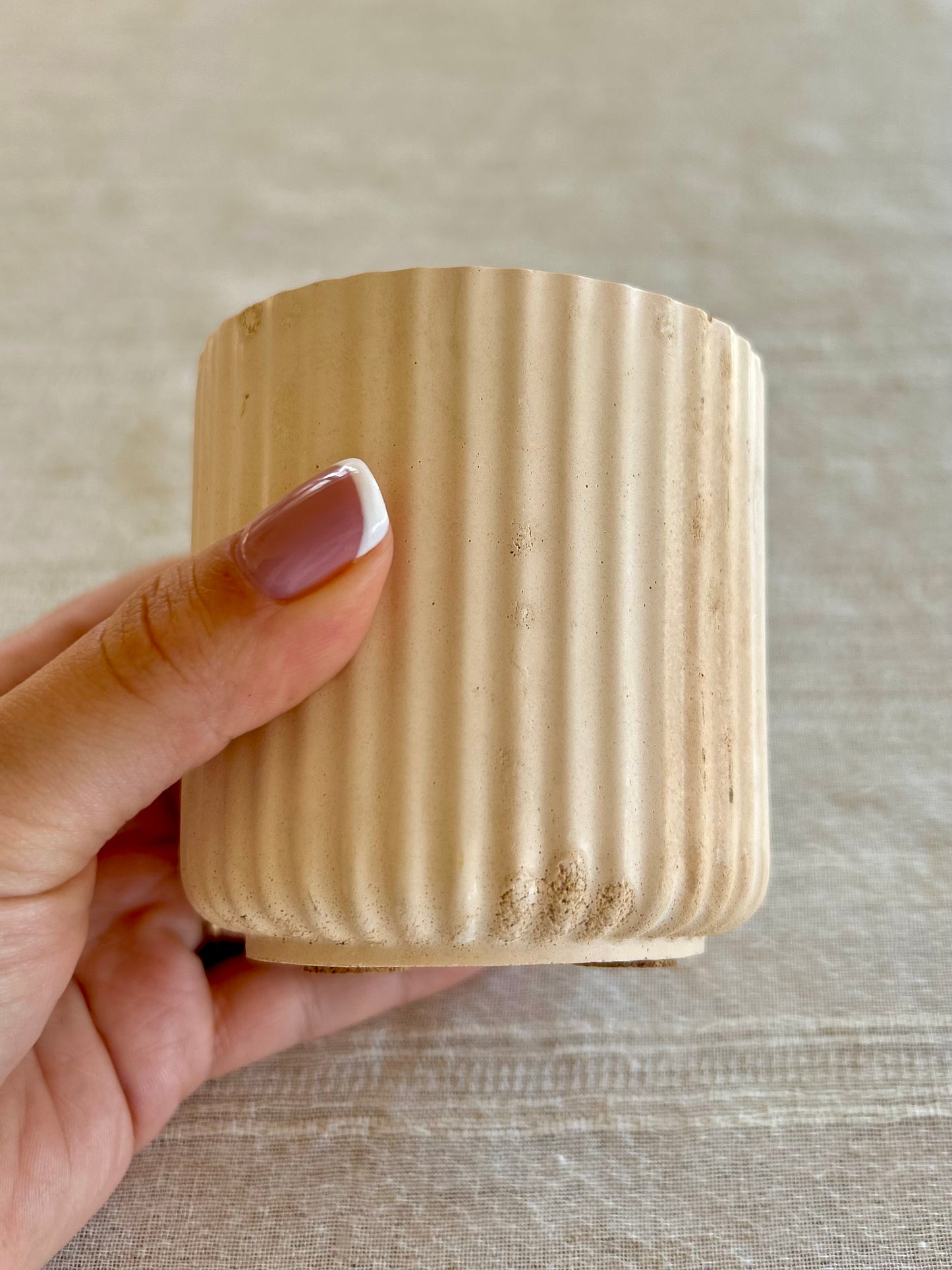 Ribbed Candle Jar - Oat