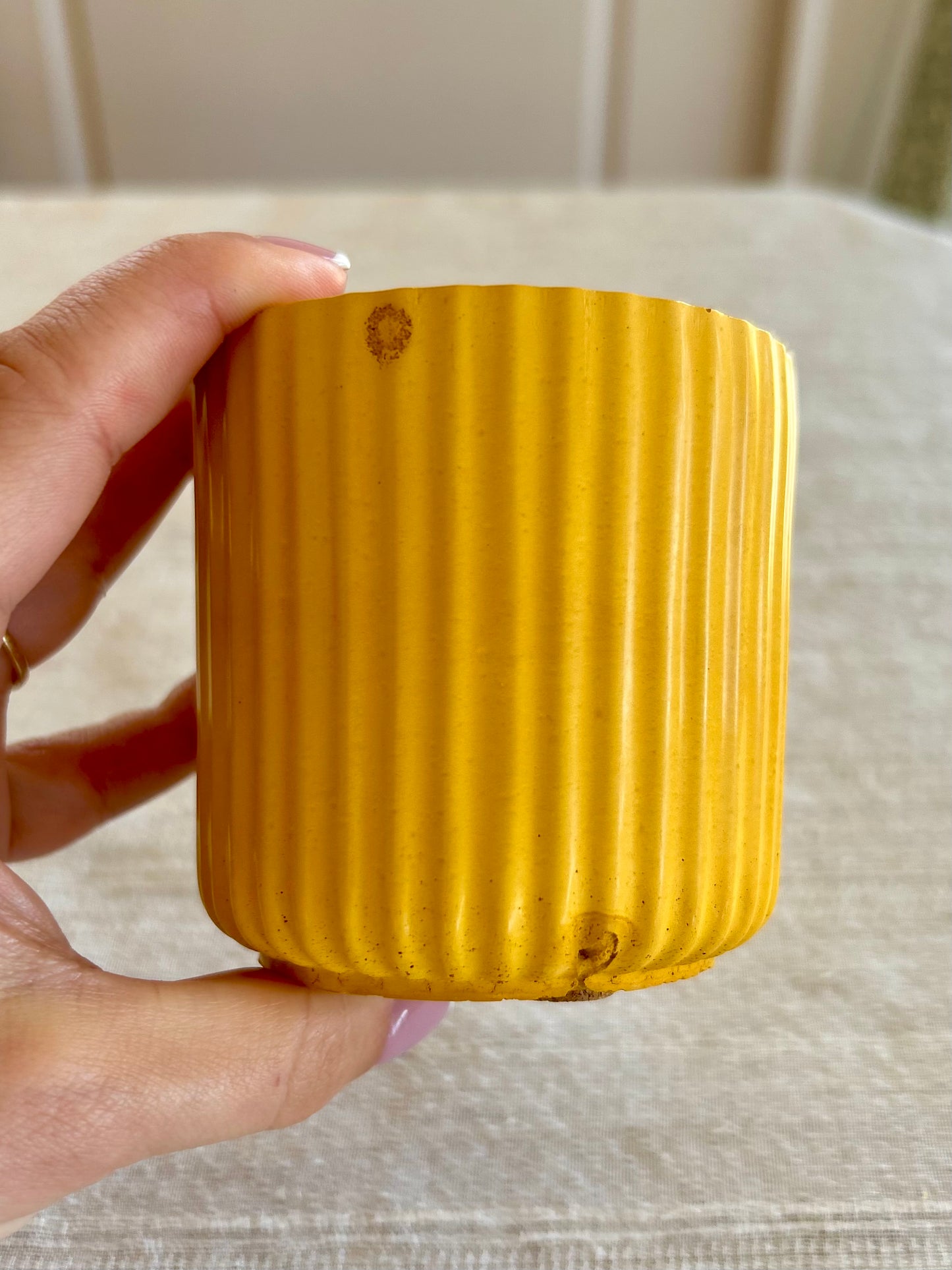 Ribbed Candle Jar - Mustard