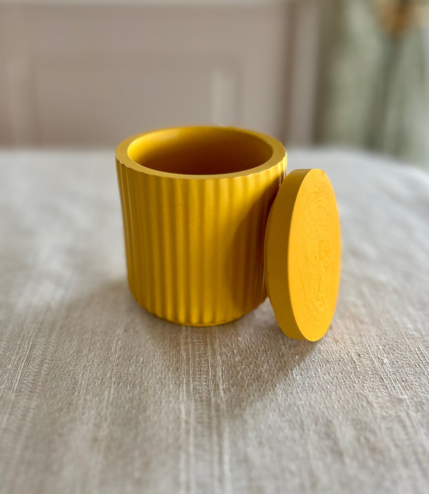 Ribbed Candle Jar - Mustard